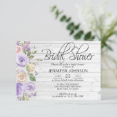 Waterverf Floral Lavender Rustic Vrijgezellenfeest Kaart (Staand voorkant)