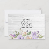 Waterverf Floral Lavender Rustic Vrijgezellenfeest Kaart (Achterkant)