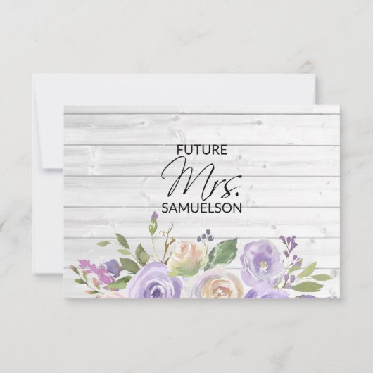 Waterverf Floral Lavender Rustic Vrijgezellenfeest Kaart (Achterkant)