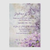 Waterverf Floral Lavender Vellum Uitnodigingen (Voorkant)