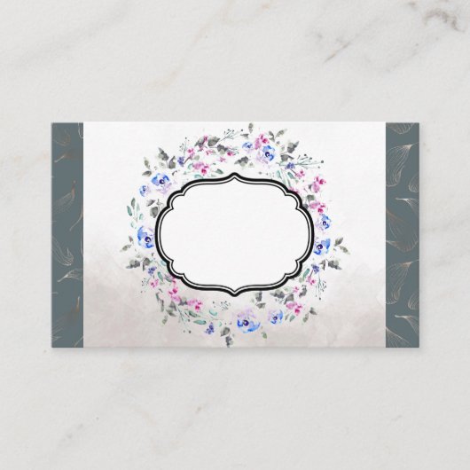  Waterverf Floral Leaf Desiger Visitekaartje (Voorkant)
