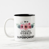 waterverf floral leaf social tweekleurige koffiemok (Links)