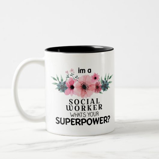 waterverf floral leaf social tweekleurige koffiemok (Links)