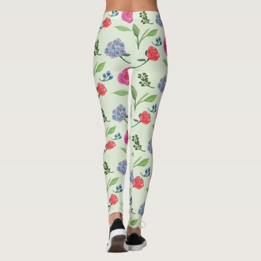 Waterverf Floral Leggings (Achterkant)