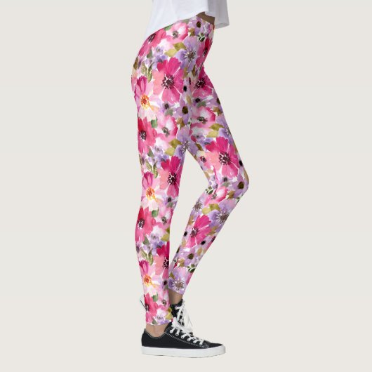 Waterverf Floral Leggings (Rechts)