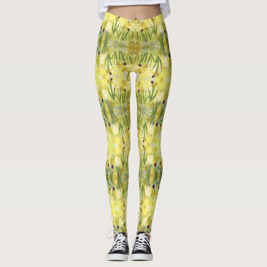 Waterverf Floral Leggings (Voorkant)