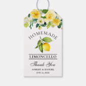 Waterverf Floral Lemon Limoncello Bruiloft Cadeaulabel (Voorkant)