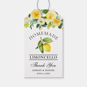 Waterverf Floral Lemon Limoncello Bruiloft Cadeaulabel