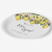 Waterverf Floral Lemon Shower gevonden op Main Squ Papieren Bordje (Gekanteld)