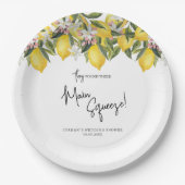 Waterverf Floral Lemon Shower gevonden op Main Squ Papieren Bordje (Voorkant)