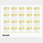 Waterverf Floral Lemons Homemade Limoncello Vierkante Sticker (Vel)