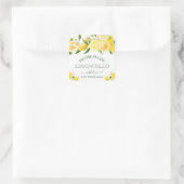 Waterverf Floral Lemons Homemade Limoncello Vierkante Sticker (Tas)