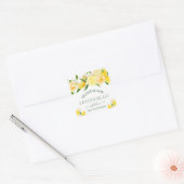 Waterverf Floral Lemons Homemade Limoncello Vierkante Sticker (Envelop)