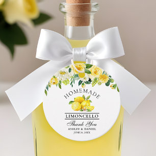 Waterverf Floral Lemons Limoncello Bedankt Bedankjes Labels