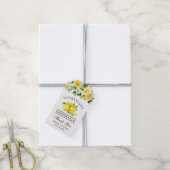 Waterverf Floral Lemons Limoncello Wedding Cadeaulabel (Met Touw)