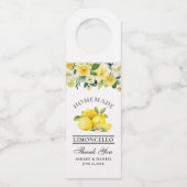 Waterverf Floral Lemons Limoncello Wedding  Flessenhanger (Voorkant)