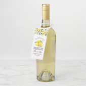 Waterverf Floral Lemons Limoncello Wedding  Flessenhanger (Schuin)