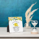 Waterverf Floral Lemons Limoncello Wedding Fotoplaat<br><div class="desc">Elegant Waterverf Yellow Floral Greenery Lemons Homemade Limoncello Wedding Dank je borden</div>