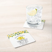 Waterverf Floral Lemons Limoncello Wedding Kartonnen Onderzetters (Insitu)