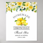 Waterverf Floral Lemons Limoncello Wedding Poster (Voorkant)