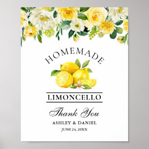 Waterverf Floral Lemons Limoncello Wedding Poster