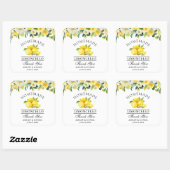 Waterverf Floral Lemons Limoncello Wedding Vierkante Sticker (Vel)