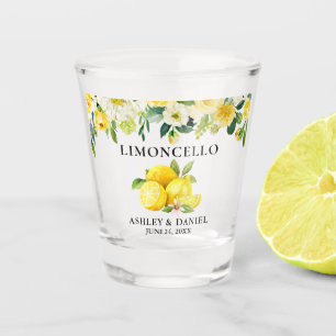 Waterverf Floral Lemons Wedding Limoncello Shot Glas