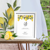 Waterverf Floral Lemons Wedding Shower Gifts Poster