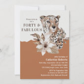 Waterverf Floral Leopard 40e verjaardag Kaart (Voorkant)