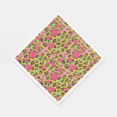 Waterverf Floral Leopard Animal Print Servet (Hoek)