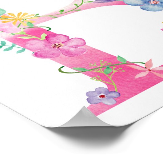 Waterverf Floral Letter B Poster (Hoek)