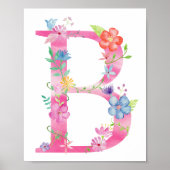 Waterverf Floral Letter B Poster (Voorkant)