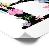Waterverf Floral Letter B Poster (Hoek)