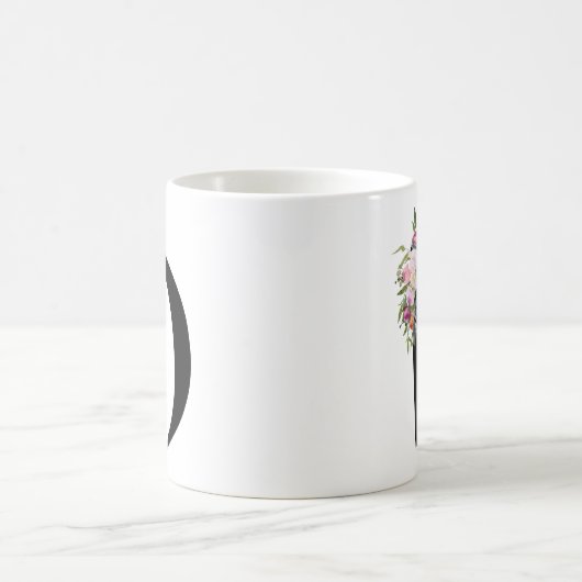 Waterverf Floral Letter D, Monogram Art Mok (Center)