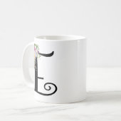 Waterverf Floral Letter E, Monogram Art Mok (Voorkant links)