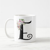 Waterverf Floral Letter E, Monogram Art Mok (Links)