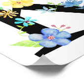 Waterverf Floral Letter K Poster (Hoek)