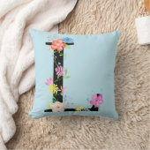 Waterverf Floral letter L Cushion Kussen (Deken)