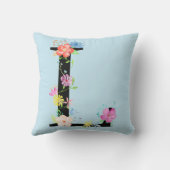 Waterverf Floral letter L Cushion Kussen (Achterkant)