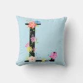 Waterverf Floral letter L Cushion Kussen (Voorkant)