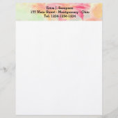  Waterverf Floral Letterhead Briefhoofd (Voorkant)