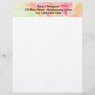  Waterverf Floral Letterhead Briefhoofd