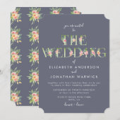 Waterverf Floral Letters Weddenschap Kaart (Voorkant / Achterkant)