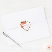 Waterverf Floral Lijst Dank je huwelijk Vierkante Sticker (Envelop)