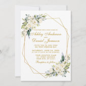 Waterverf Floral Lijst Dusty Blue Photo Wedding Kaart (Voorkant)