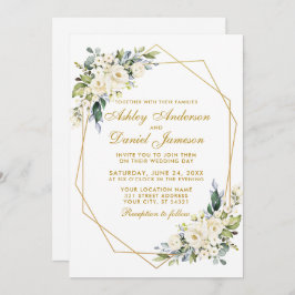 Waterverf Floral Lijst Dusty Blue Photo Wedding Kaart