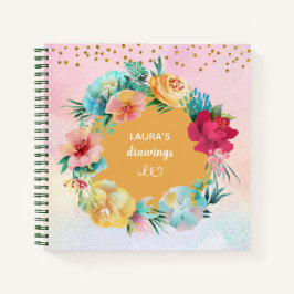 Waterverf Floral Lijst Girly Notitieboek