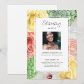 Waterverf floral lijst Life-foto Kaart (Voorkant / Achterkant)