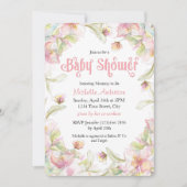 Waterverf Floral Lijst Pastel Baby shower Kaart (Voorkant)