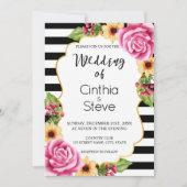 Waterverf Floral Lijst Pattern Weddenschap Kaart (Voorkant)